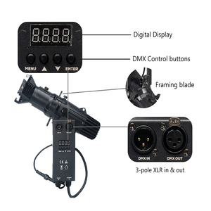 Vente flash - Projecteur LED Mini Leko 20W de fabrication industrielle - 19 °   26 °   36 °   50 °   Projecteur de logo DMX à mise au point fixe, éclairage de scène - Product Image 3