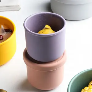 Hot Bán Chất Lượng Cao Xách Tay Silicone Snack Trái Cây Hộp Thực Phẩm Giữ Tươi Hộp Silicone Bé Thực Phẩm Container