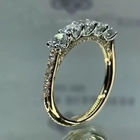 Frauenringe Schmuck Exquisites Design Muti Row Gold beschichtung Runde CZ Verlobung sring Frauen