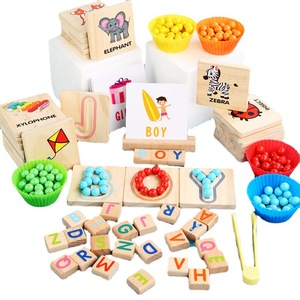 Jeu d'association de perles en bois personnalisable avec lettres, activité éducative préscolaire stimulante, offre OEM/ODM disponible - Product Image 3