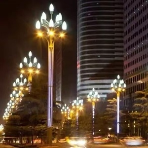 Lampadaire extérieur Yulan <span class=keywords><strong>Magnolia</strong></span>, design personnalisé, acier haute résistance, pour place publique, parc, zone urbaine - Product Image 1
