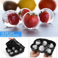 Molde de Silicona Redondo Grande para Cubos de Hielo con Diseño de 6 Cavidades, Fabricante de Hielo Esférico para Bebidas como Bourbon, Scotch y Old Fashioned