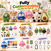 Porte-clés en peluche personnalisés pour cadeaux d'entreprise, breloques de sac mignonnes pour cadeaux d'entreprise, promotions et événements