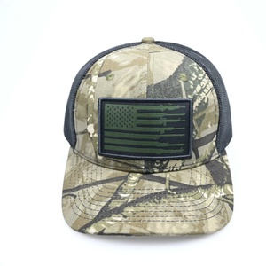 Casquette de baseball trucker camouflage brodée 6 panneaux de haute qualité pour homme, personnalisée en usine, avec patch drapeau américain - Product Image 3