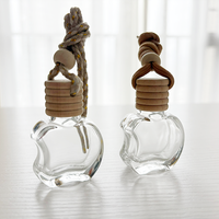 10ml verre transparent en forme de pomme bouteille de parfum de voiture étanche suspendu diffuseur d'huile essentielle Logo personnalisé désodorisant conteneur