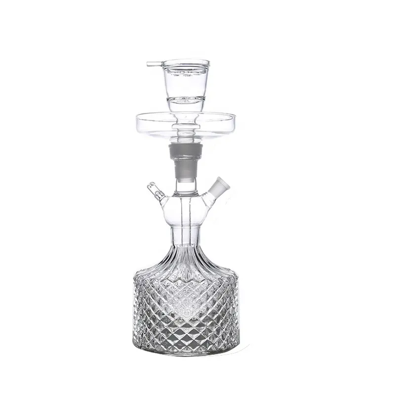 New special design led art glass shisha hookah smoking chicha glass narguile head tobacco bowl black silicone hose set