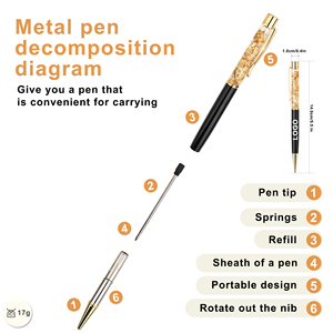 Gold Foil Floating Golden Flakes Rotating Ballpoint <b>Pen</b> With 1.0 mm Writing Custom Logo Printed for Novelty Gifts - Product Image 2