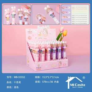 10 Color Ballpoint Pen Set With Cute Rabbit Design For Kids And Students Writing School Supplies - Product Image 3