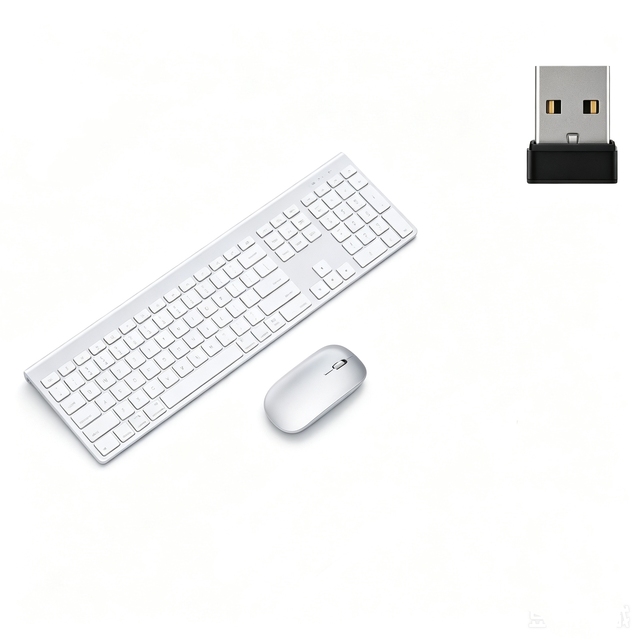 309S 2.4G Wireless Keyboard and Mouse Combo with Type-C Rechargeable Battery 114 Keys Full-Size Office Set