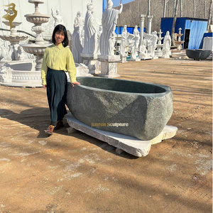 Cina vasca da bagno indipendente rettangolare in marmo <span class=keywords><strong>verde</strong></span> 1.8m bagno di immersione in stile europeo con scolapiatti - Product Image 6
