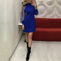 Robe longue à manches longues coupe trapèze style européen et américain, mini-jupe cache-hanches, style simple, en mousseline tissée unie, décontractée et naturelle