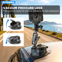 Bras d'extension réglable à double rotule avec vis 1/4, support universel pour caméra d'action, micro et lumière d'appoint