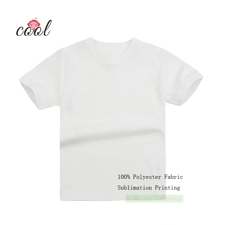 1-14Y custom sublimation tshirt 100% polyester white plain t shirt printing blank t-shirt kid's printed graphic kids t-shirts