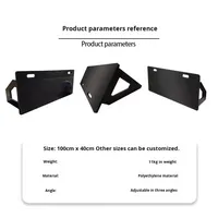 Panneau de rebond de football en polyéthylène noir 100x45x40cm, équipement d'entraînement portable et pliable