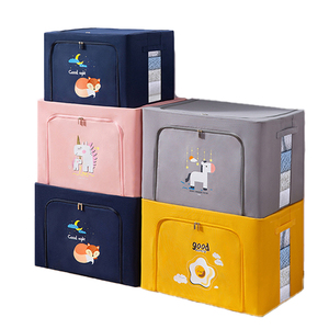 Factory wholesale steel frame Oxford cloth clothes quilt storage box storage bag foldable clothes storage box large