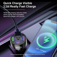 Chargeur de voiture USB 4-en-1 53W avec QC3.0 20W PD2 Type C 4 ports 18W Puissance de sortie 5A/2A OTG OCP Box 20W Matériau ABS à charge rapide