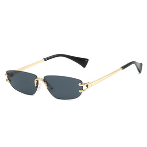 Rimless Cat Eye <b>Sunglasses</b> For Women UV400 Fashion Sun Protection Adult <b>Small</b> <b>Frame</b> Style - Product Image 4