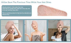 Serviette turban microfibre gaufrée à séchage rapide pour femme, idéale pour le spa et la douche - Product Image 3