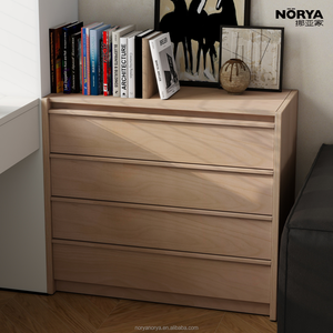 NORYA <span class=keywords><strong>Commode</strong></span> à 4 tiroirs en hêtre massif italien, style minimaliste européen, meuble de rangement moderne pour chambre à coucher, en bois pour la maison - Product Image 1