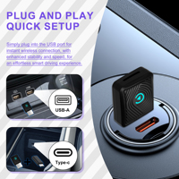 Adaptateur CarPlay sans fil 2026 Dongle USB Type C Ai Box Adaptador CarPlay pour voiture universelle Mise à niveau OTA Compatible Apple Android