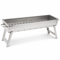 Barbecue en acier inoxydable, barbecue au charbon de bois pliable, grilles de barbecue d'extérieur pour le camping, le jardin, le pique-nique
