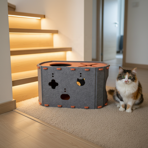 Lit pour <span class=keywords><strong>chat</strong></span> <span class=keywords><strong>en</strong></span> fibre de polyester doux pour les animaux, durable, type villa pour chats <span class=keywords><strong>heureux</strong></span> - Product Image 4