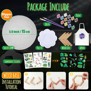 Suministros DE ARTE Creatividad Kit de artes y manualidades Pintura de bricolaje Pinta tu pelota de fútbol <span class=keywords><strong>3D</strong></span> Kit de lámpara para niños - Product Image 2