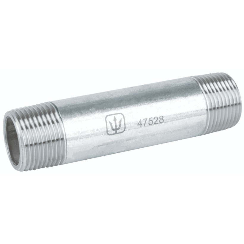 CG-413 Foset Galvanized Steel Nipple Smooth PVC Pipe Fitting 3/4' X 4' Schedule 40 for Plumbing Composed Carbon Copper Zinc