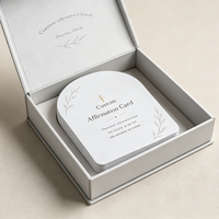 Offre Spéciale : Ensemble de Cartes Personnalisées de Guérison par la Pleine Conscience, Cartes d'Encouragement et d'Affirmation avec Support en Bois et Boîte Magnétique à Rabat