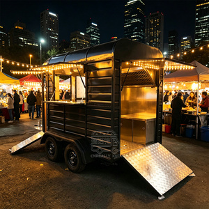 Chariot à café élégant avec espace de préparation et présentoir pour événements à service rapide, cuisine mobile - Product Image 1