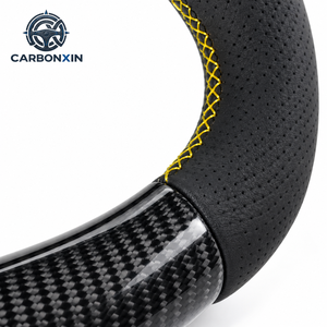 Volante Deportivo de Fibra de Carbono y Cuero con 3 Radios y Agarre de 40 mm para F-150 Ranger Maverick Everest Bronco y Bronco Sport - Product Image 6