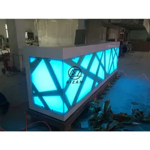 luxury led cocktail bar counter solid surface top modern nightclub wine restaurant hotel bar counter
