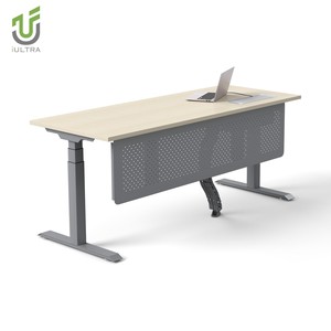 Iultra động cơ kép điện cực rộng bàn đứng cho 2 người dùng tùy chọn Bảng điều khiển riêng tư hiện đại để tăng hiệu quả hợp tác làm việc - Product Image 2