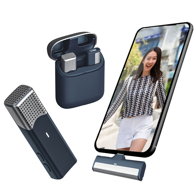 Smallest Clip on Mini Coller Mic Collar Lapel Wireless Lavalier Microphone With Charging Case for Android Cell Mobile Phone
