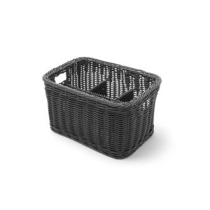 Cestello Portaposate Nero HENDI 260x180x150mm, Eleganti Cassetti Neri per Organizzazione Cucina - Product Image 1