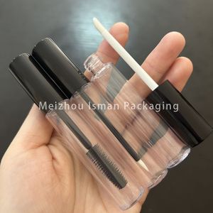 ISMAN - Serie de Tubos Cosméticos Redondos de 10 ml, Envases Vacíos para Rímel, Delineador de Ojos y Brillo Labial, Envase Transparente Negro de Lujo, Logotipo Personalizado - Product Image 2