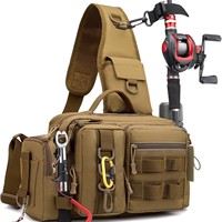 Sac à bandoulière léger et imperméable en tissu Oxford, équipement de rangement, matériel de pêche, porte-appâts amovible, sac à dos de pêche, porte-canne à pêche