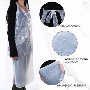 Disposable Waterproof <b>Aprons</b> for <b>Kids</b> Shrink Bag PE Material Hand Length Handle 21.65x25.59 Inches for Painting & Cooking - Product Image 2