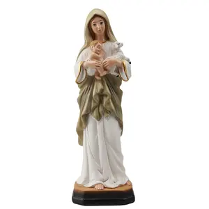 뜨거운 판매 크리스마스 선물 Polyresin 레이디 동상 수지 성모 마리아 인형 홈 장식