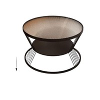 Table basse en verre avec cadre en acrylique, design ton crème, table d'appoint en verre trempé, style moderne luxe léger, appartements de petite taille