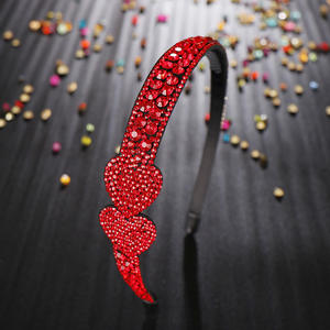 أربطة شعر للنساء, أربطة شعر على شكل قلب من الكريستال الكامل فاخرة وعصابات رأس للنساء من أحجار الراين الملونة - Product Image 1