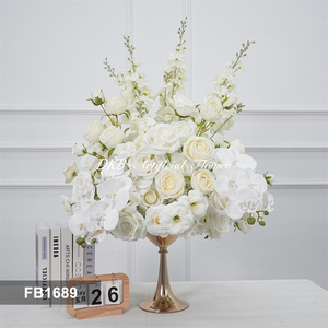 DKB Artificial <b>Flowers</b> Factory Wholesale Wedding Decoration <b>Flowers</b> White Handmade <b>Flower</b> Balls for Wedding Table Decoration - Product Image 3