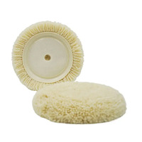 Tampon de polissage en laine de mouton naturelle Cronovo 8 pouces, grain 3000, abrasif fin pour le polissage et le detailing des carrosseries automobiles
