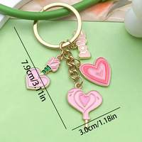 Grosir Pabrik Gantungan Kunci Logam Enamel Lucu dengan Liontin Hati Bibir Mawar, Gantungan Kunci Romantis untuk Hadiah Hari Valentine, Aksesoris Tas