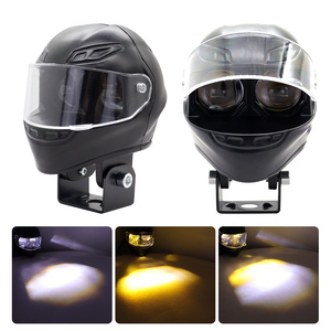 Faro LED de doble color para motocicleta, diseño de casco, resistente al agua, luces antiniebla de conducción, 12V 30W 4000 Lm, ajuste universal para - Product Image 3