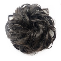 Rizado Scrunchie Chignon moño de cabello humano con banda de goma Anillo para el cabello envoltura en moño desordenado coletas belleza producto al por mayor venta