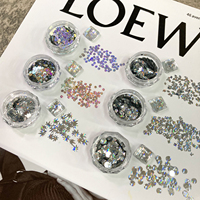Paillettes uv pour ongles, 6 couleurs, brillantes, argentées, pour laser, de forme ronde, mélangées