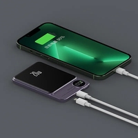 Hohe Kapazität 5000mAh Wireless Charger Bank 20W Leichte magnetische 2-in-1-LED-Anzeige 10000mAh Power Bank