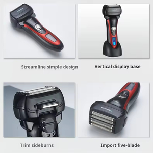 เครื่องโกนหนวดไฟฟ้าแบบใบมีด 5 ใบ สำหรับผู้ชาย ชาร์จผ่าน USB พร้อมที่กันจอน สำหรับใช้กับใบหน้า ใช้ในบ้าน รถบ้าน หรือโรงแรม - Product Image 6