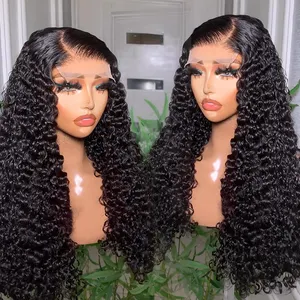 Drop Shipping Raw13X4 Transparent Burmese Curly Full Lace Cuticle Aligned Frontal Human Hair Wigs